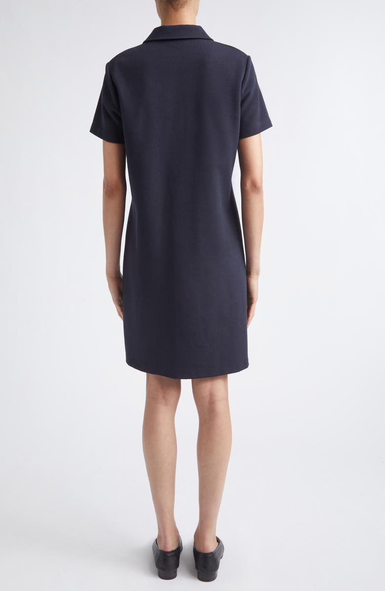 Lafayette 148 New York Cotton Blend Piqué Polo Shift Dress, Alternate, color, Ink