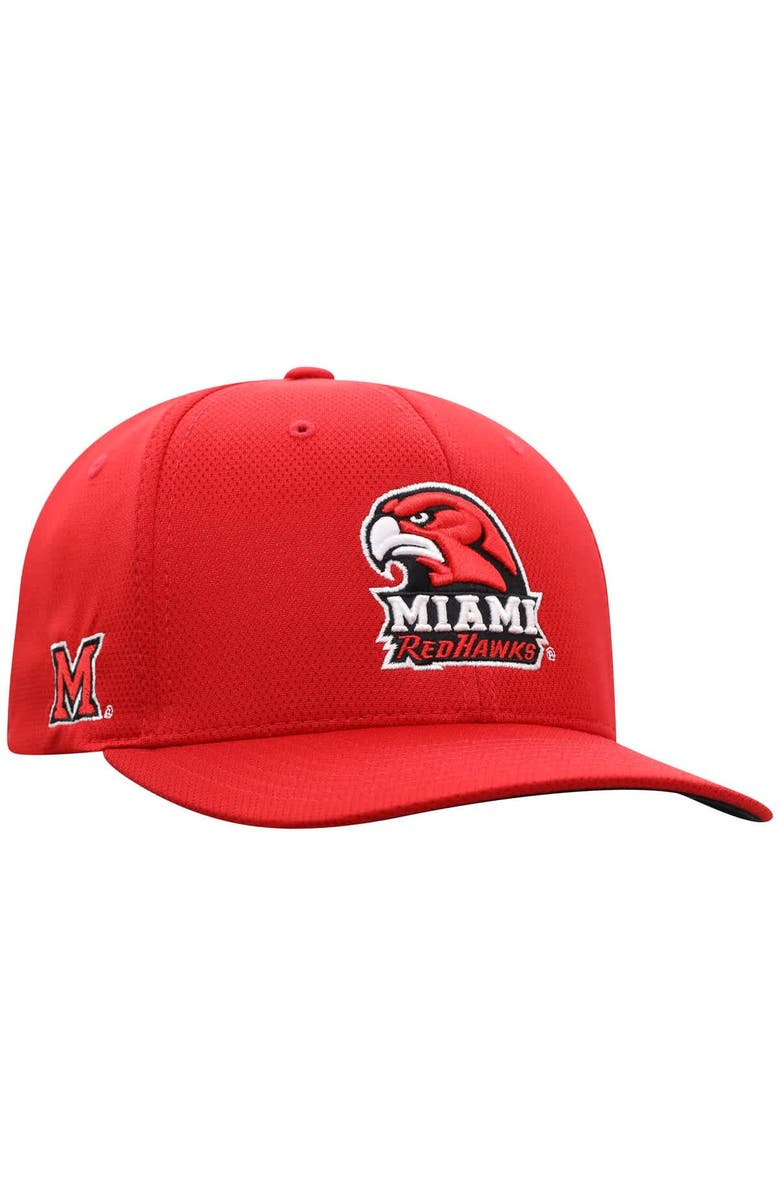 TOP OF THE WORLD Men's Top of the World  Red Miami University RedHawks Reflex Performance Flex Hat, Alternate, color, Red