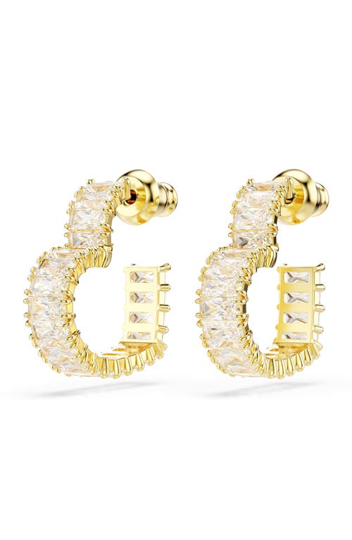 Swarovski Matrix Crystal Heart Hoop Earrings