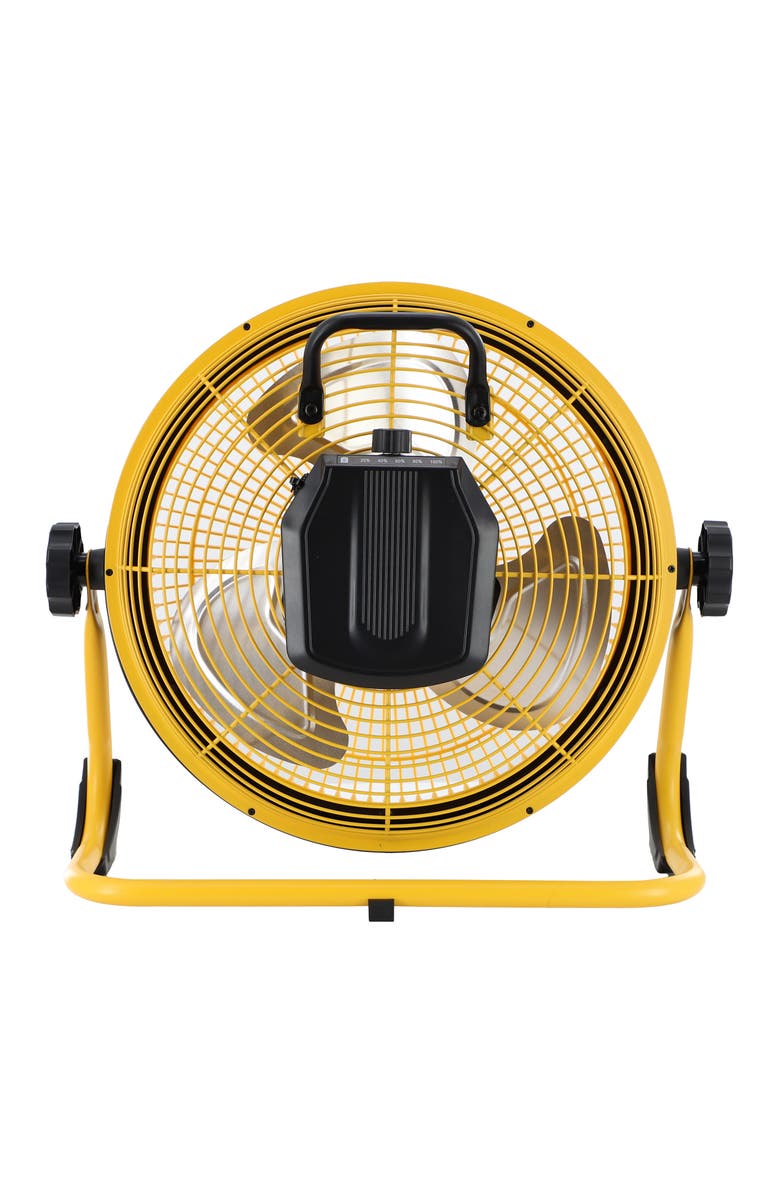 Vie Air 12 Inch Rechargeable Indoor/Outdoor Floor Fan, Alternate, color, Yellow