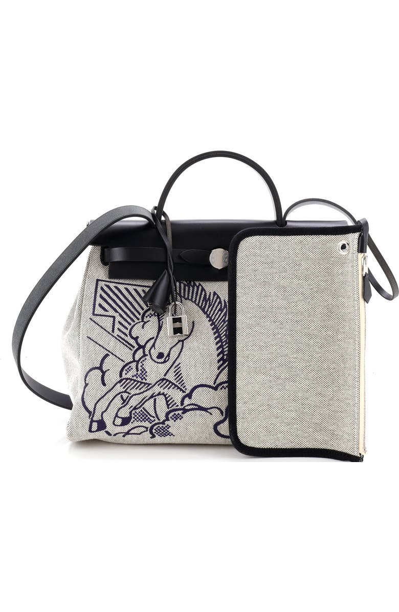 Pre-Owned Hermes Herbag Zip Pegase Pop Toile and Leather 31, Alternate, color, Noir