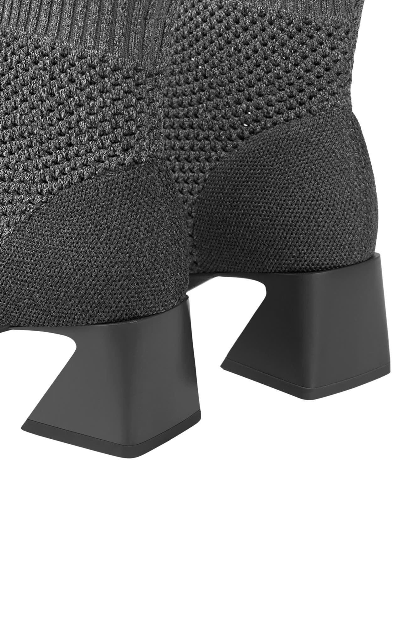 VIVAIA Square-Toe Perforated Heeled Boots, Alternate, color, Lava Grey