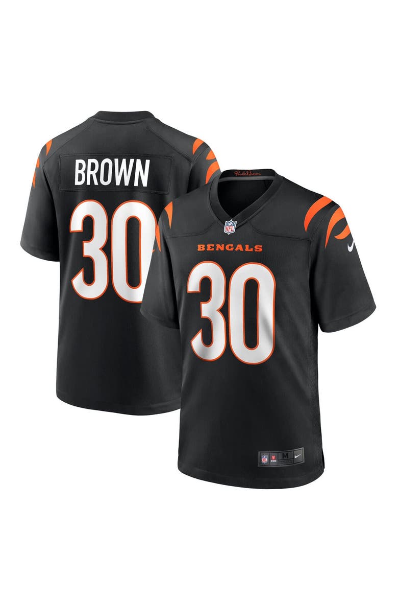 Men's Nike Chase Brown  Black Cincinnati Bengals Team Game Jersey, Main, color, Black