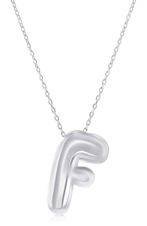 Bubble Initial Pendant Necklace