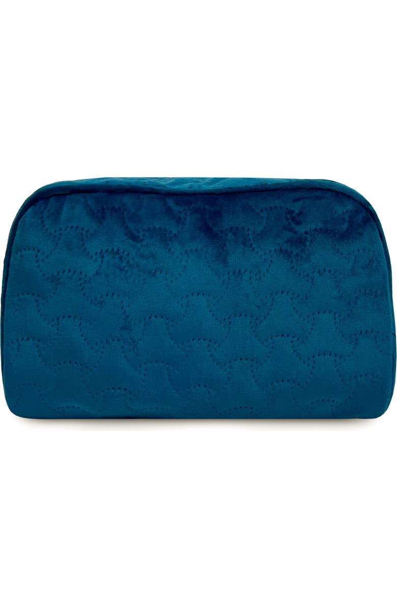 Youzey The Riviera Velvet Cosmetic Case - Teal Blue, Alternate, color, Teal Blue