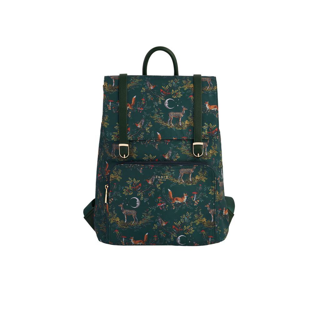 Fable England Into The Woods Green Buckle Medium Backpack
