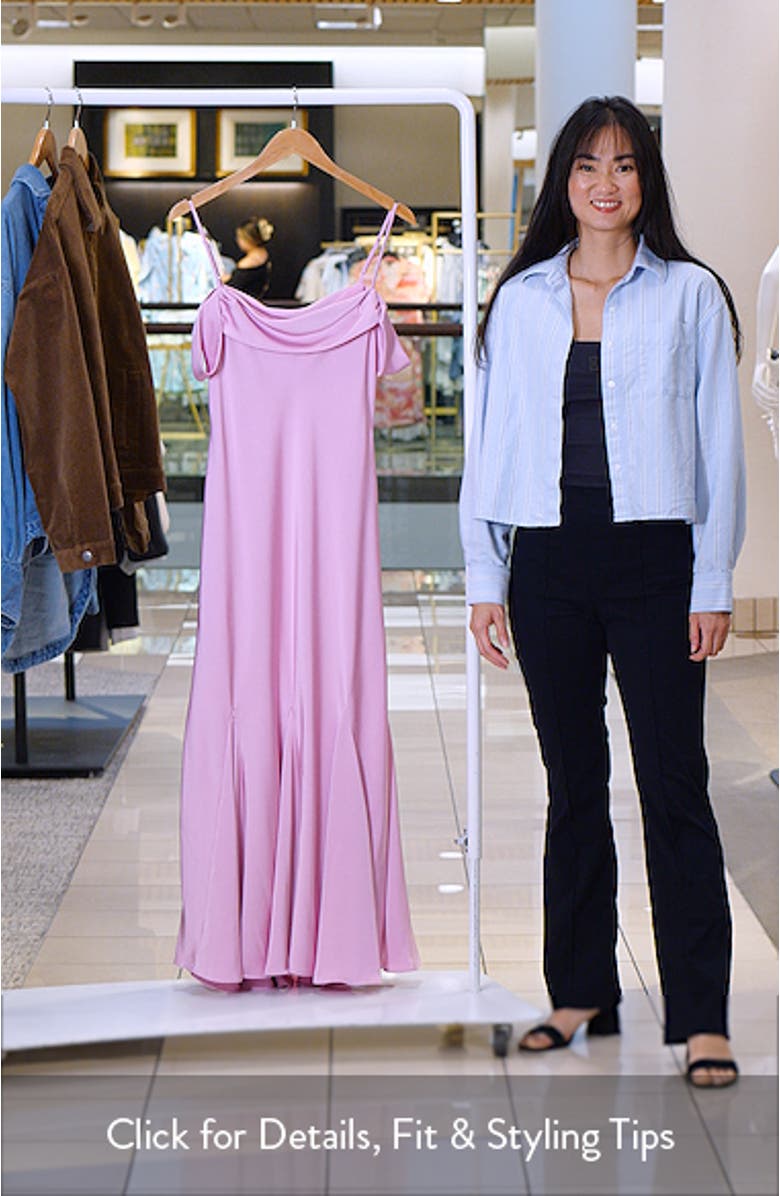 Araxie Cold Shoulder Satin Midi Dress, sales video thumbnail