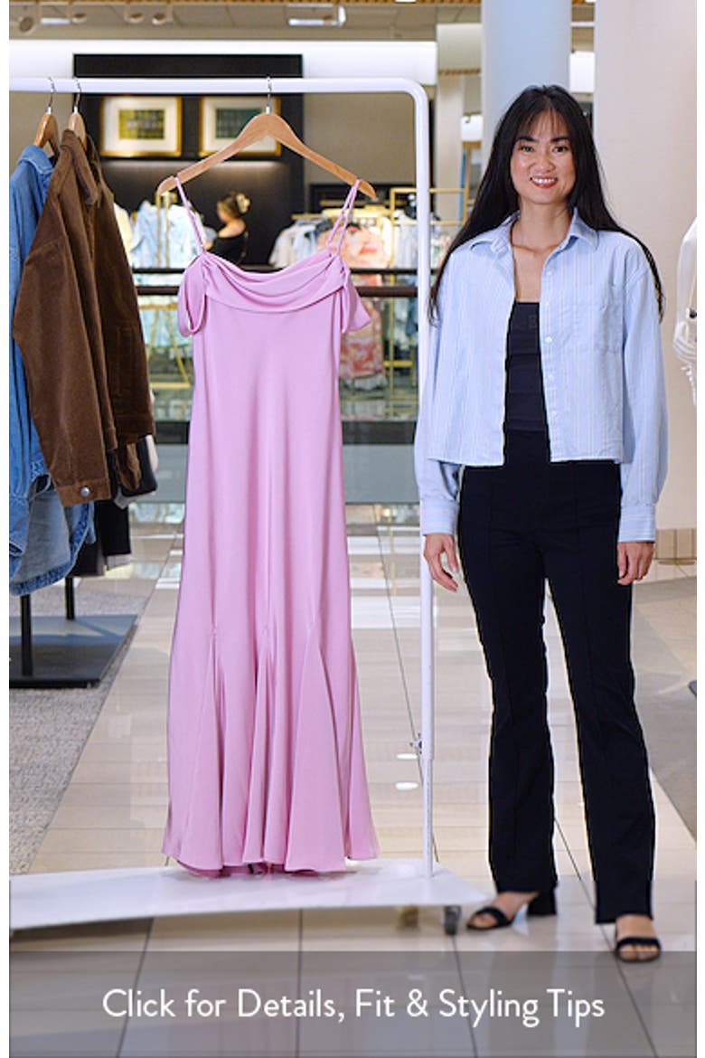 Araxie Cold Shoulder Satin Midi Dress video