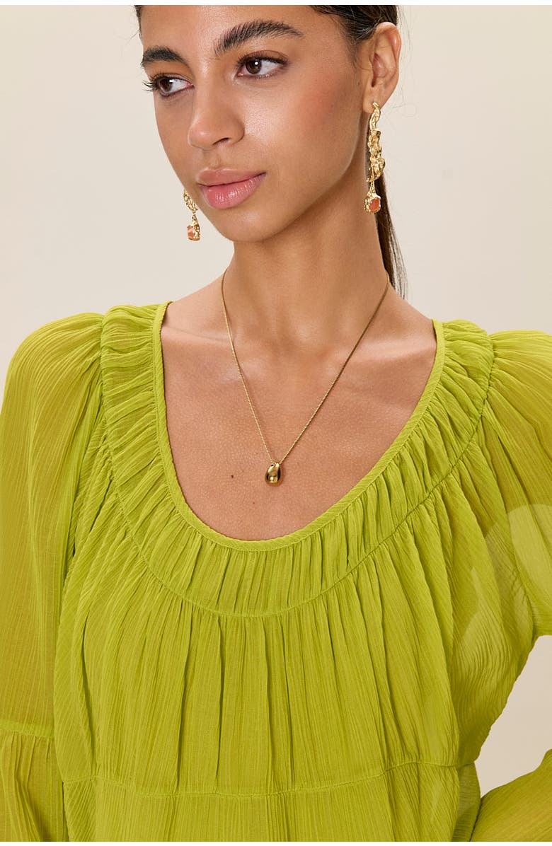 Rebecca Taylor Skye Tiered Dress, Alternate, color, Pear Green