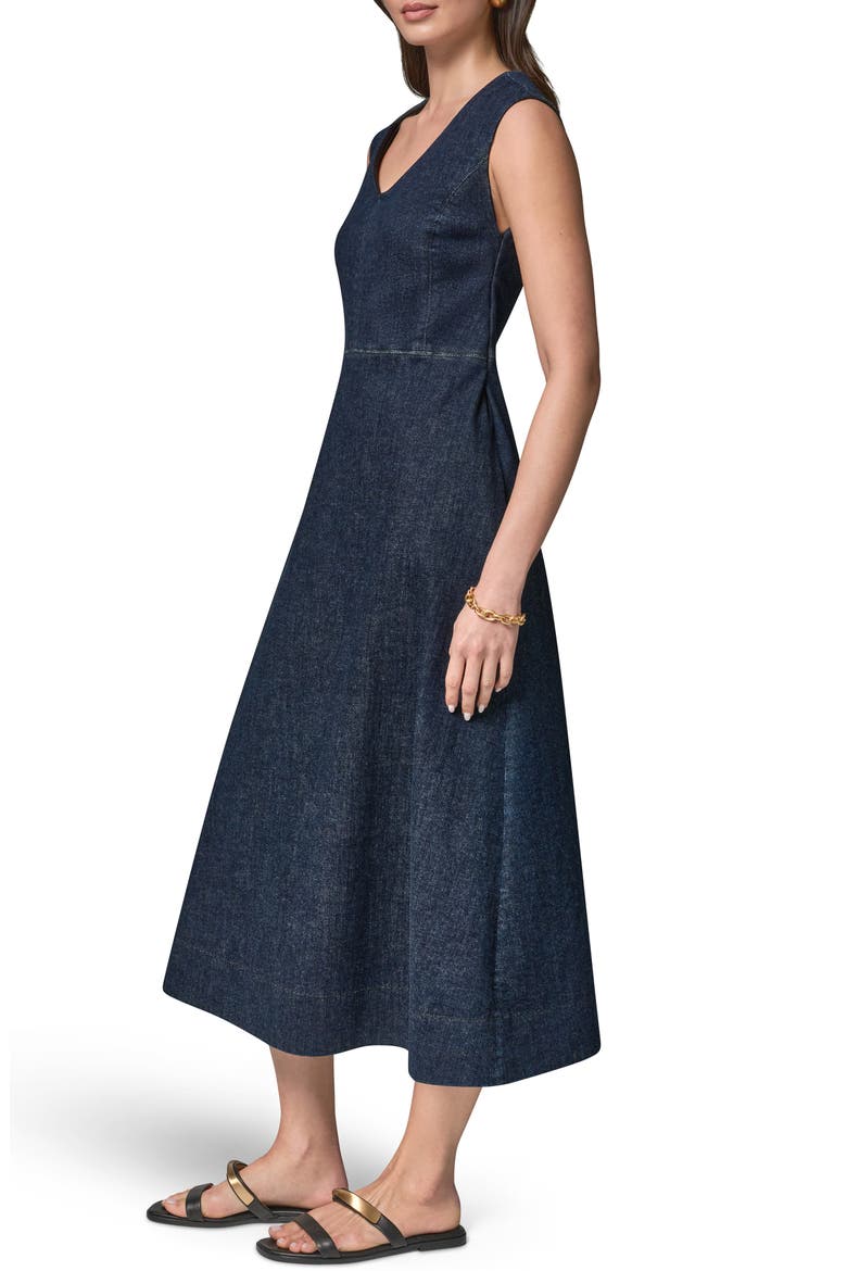 The Donna Sleeveless Denim Maxi Dress, Alternate, color, SENECA