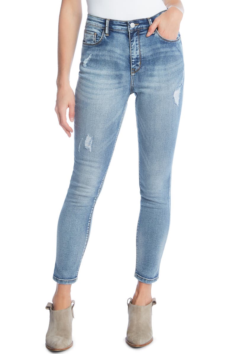 Karen Kane High Waist Ankle Skinny Jeans, Alternate, color, 