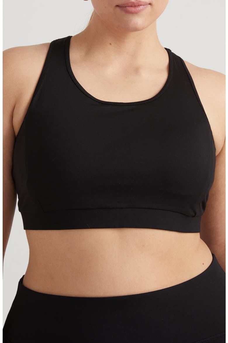 Racerback Sports Bra, Main, color, BLACK