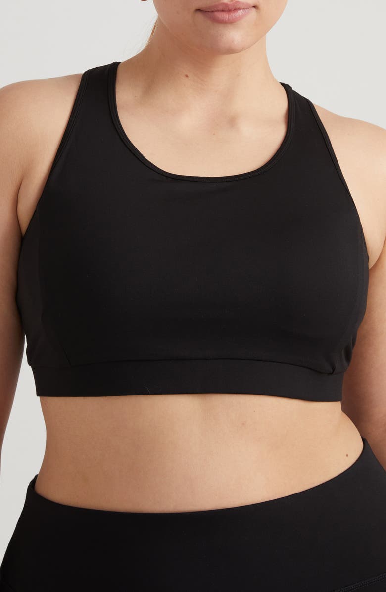 Universal Standard Racerback Sports Bra, Main, color, Black