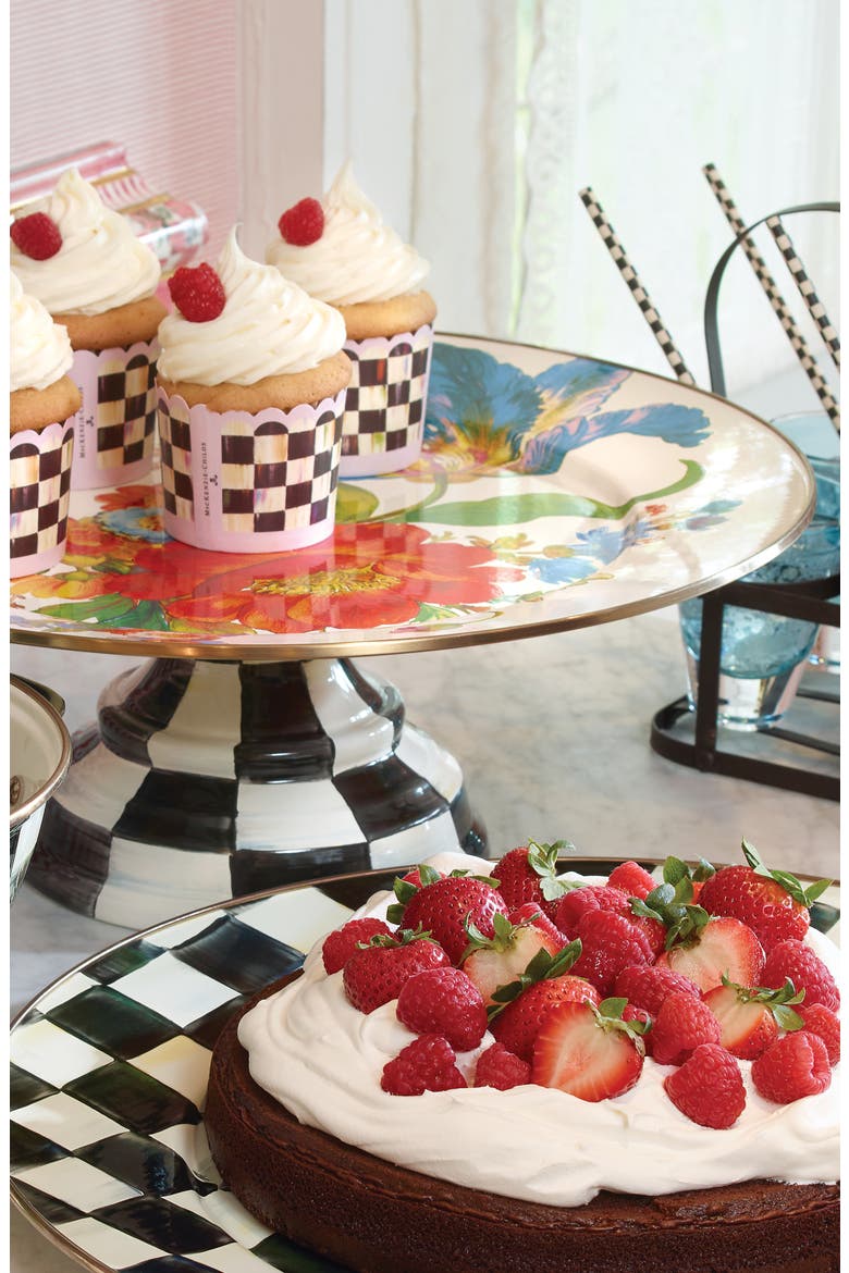 Flower Market Pedestal Platter, Alternate, color, WHITE MULTI