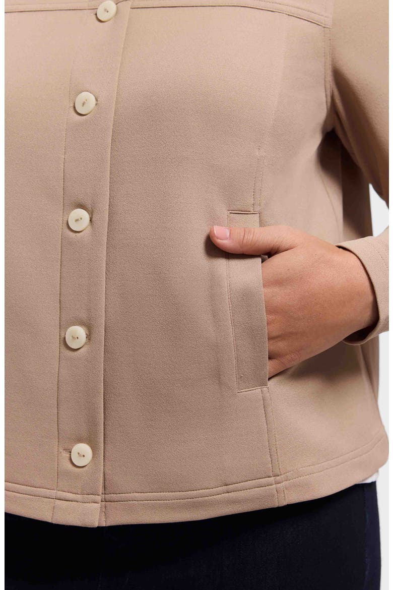Valerie Crepe Knit Jacket, Alternate, color, KHAKI