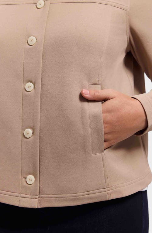 Foxcroft Valerie Crepe Knit Jacket In Brown