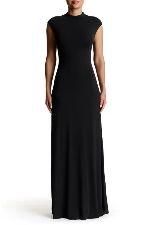 Mock Neck Cap Sleeve Dress