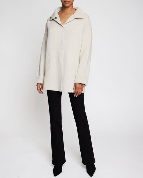 Santorelli Oversized Knit Coat In Creme