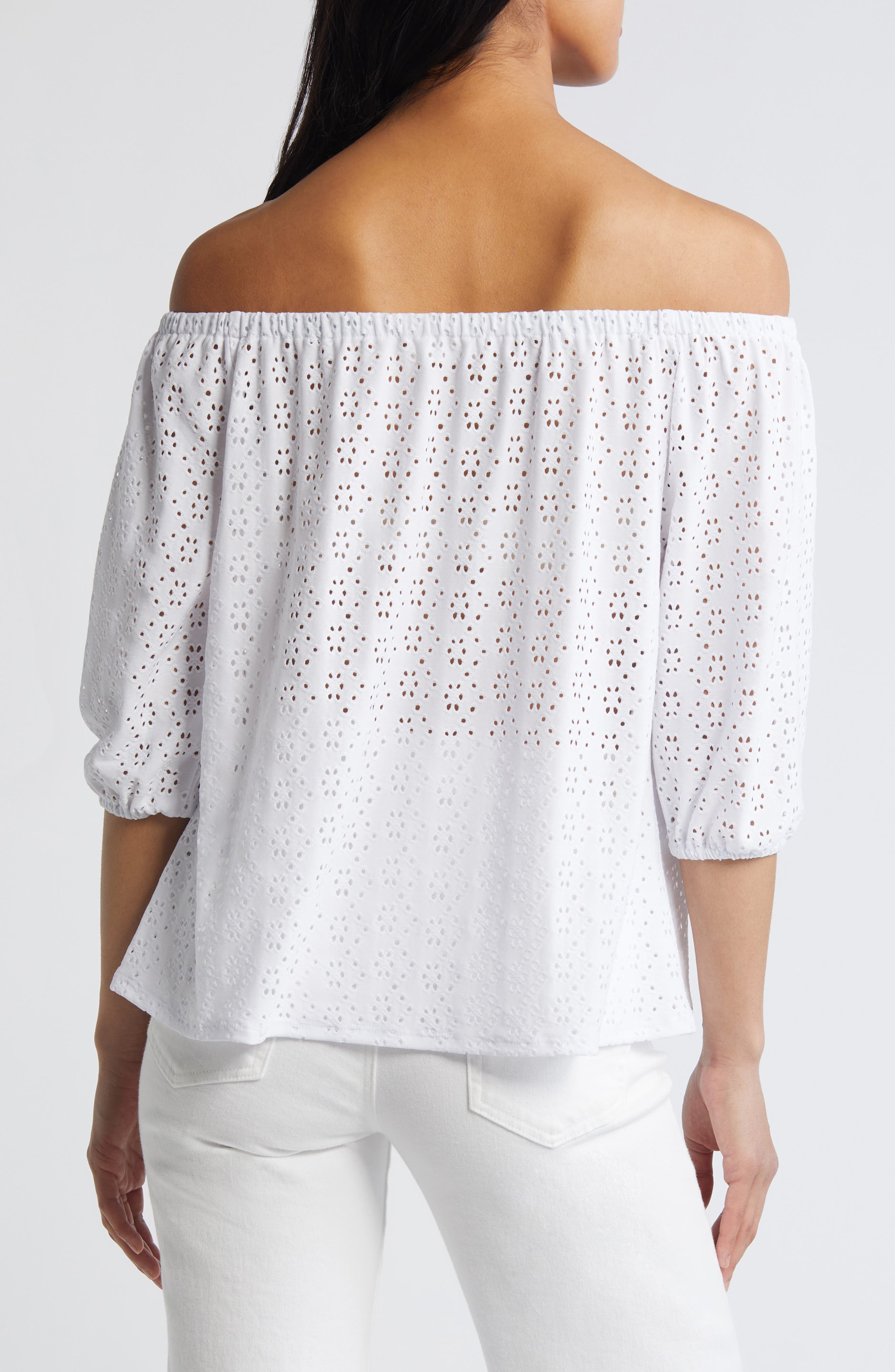 Eyelet Off the Shoulder Top - image 2