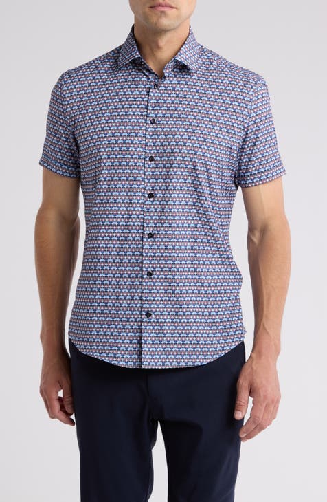 Geo Print Performance Short Sleeve Shirt