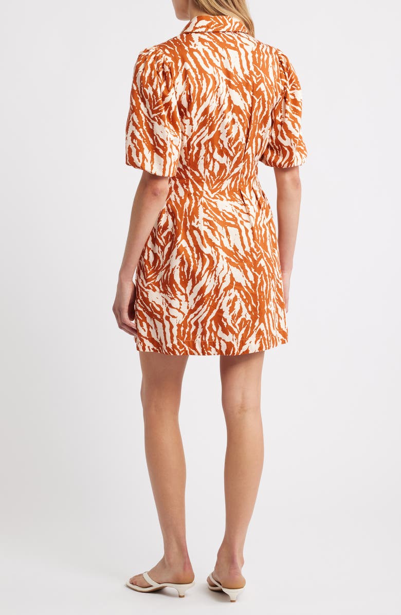 LOVE THE LABEL Marta Button-Up Minidress, Alternate, color, Terracotta Zebra