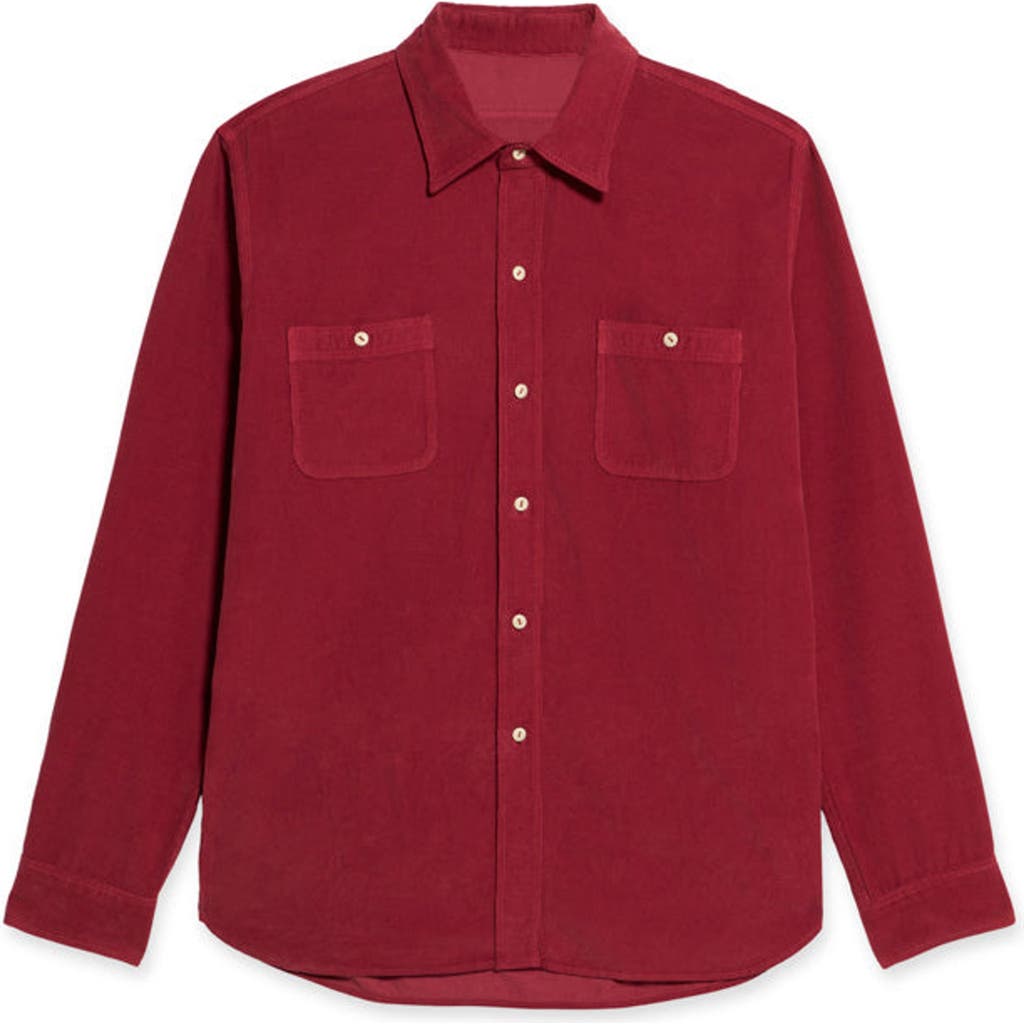 Fortela Work Corduroy Shirt In Burgundy