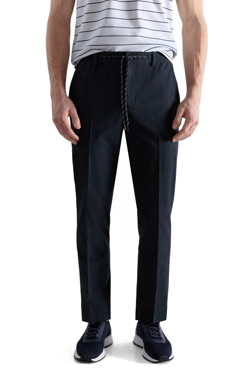 MANGO Slim Fit Pants, Main, color, Navy