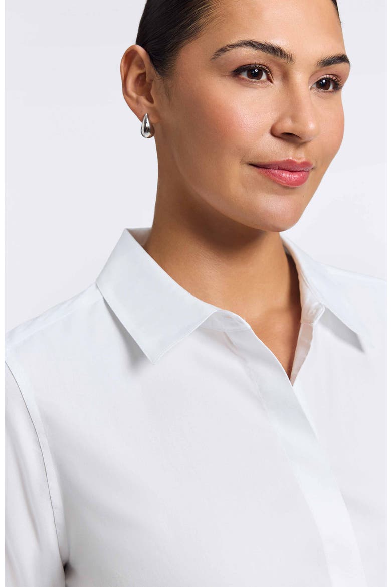 Cici Non-Iron Tunic Blouse, Alternate, color, WHITE