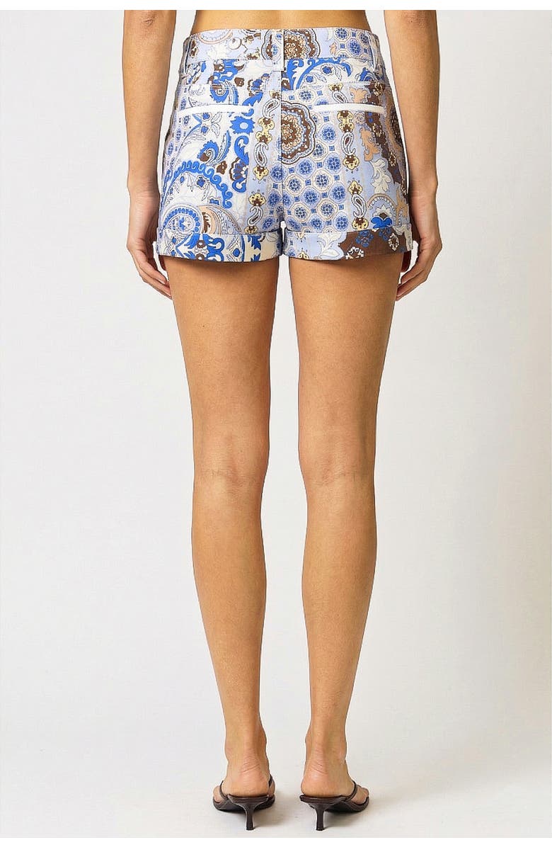 Central Park West Inez Paisley Belted Short, Alternate, color, Blue Multi
