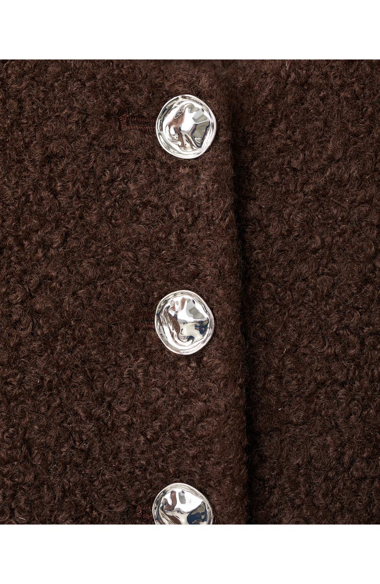 MANGO Bouclé Jacket, Alternate, color, Brown