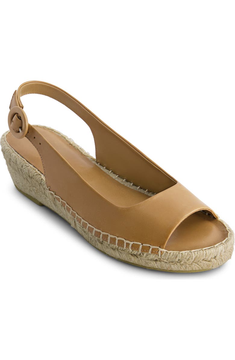 Bernardo Melila Espadrille Wedge Sandal, Main, color, Sand Antique Calf