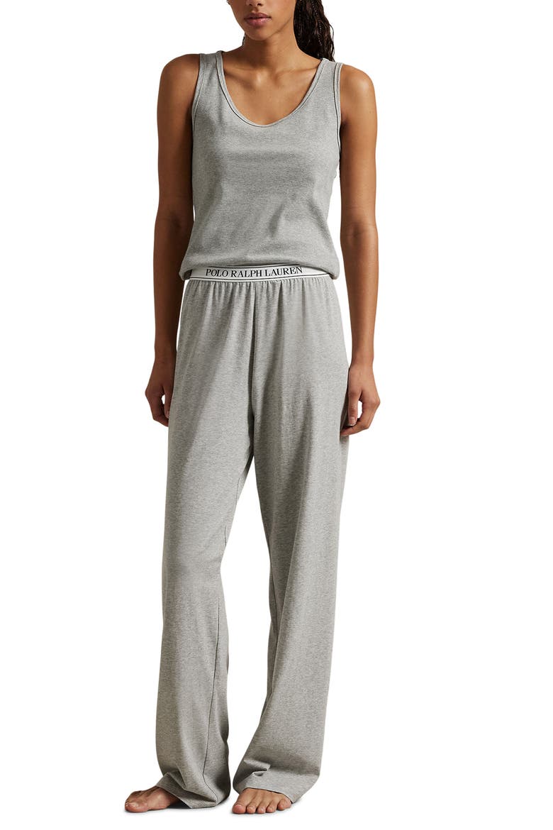 Cotton Blend Jersey Pajama Pants, Alternate, color, HEATHER GREY