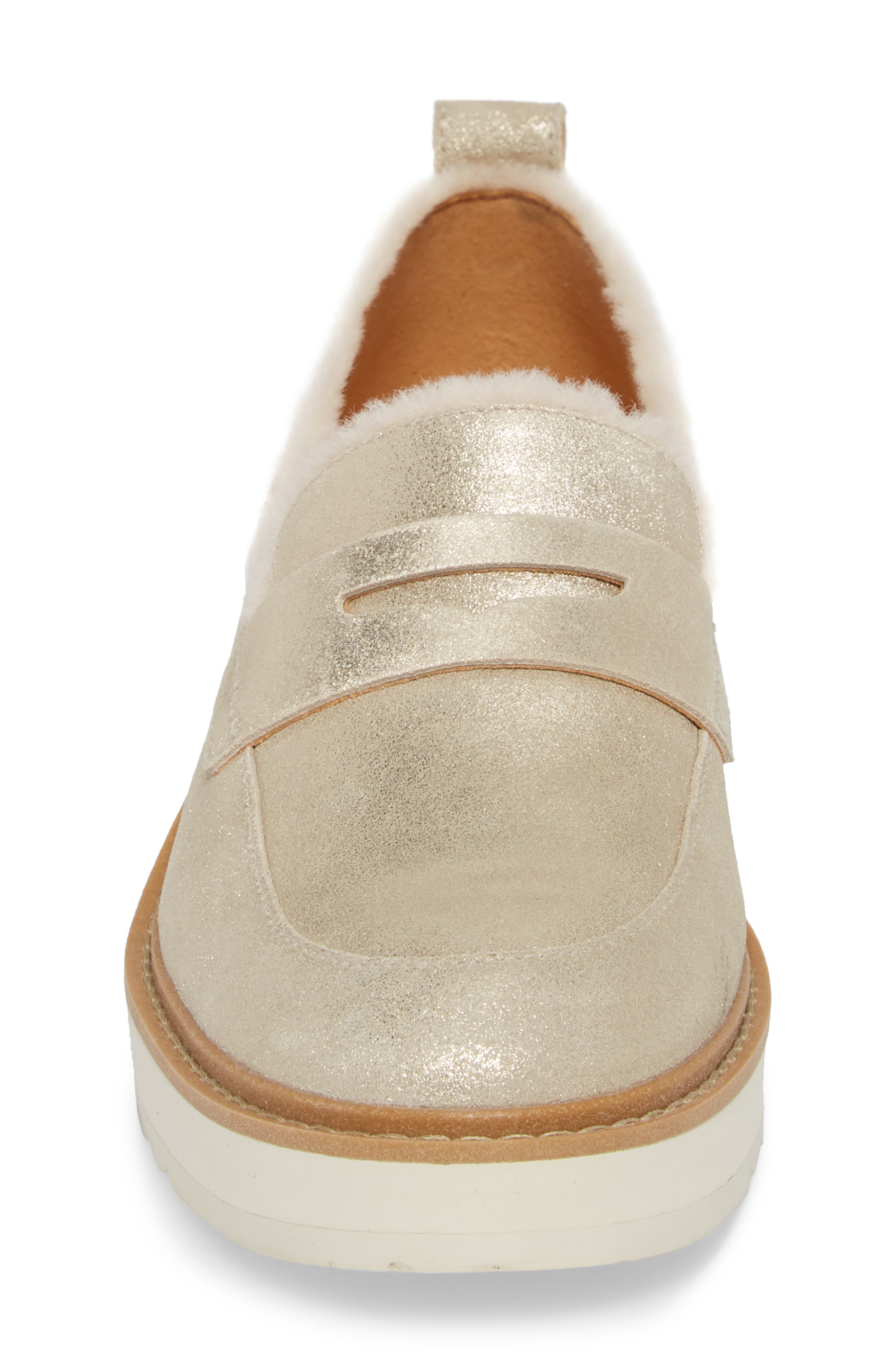 Atwater Metallic Wedge Loafer, Alternate, color, GOLD LEATHER
