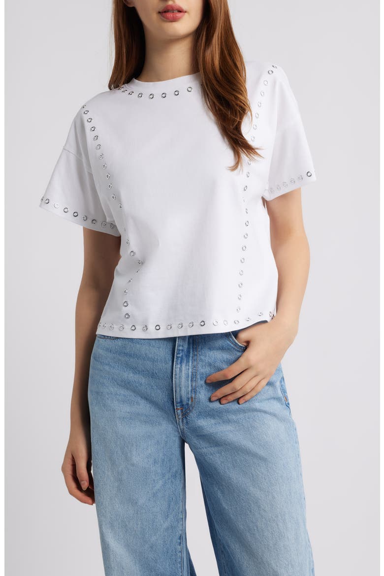 Kelly Grommet Boxy T-Shirt, Main, color, WHITE