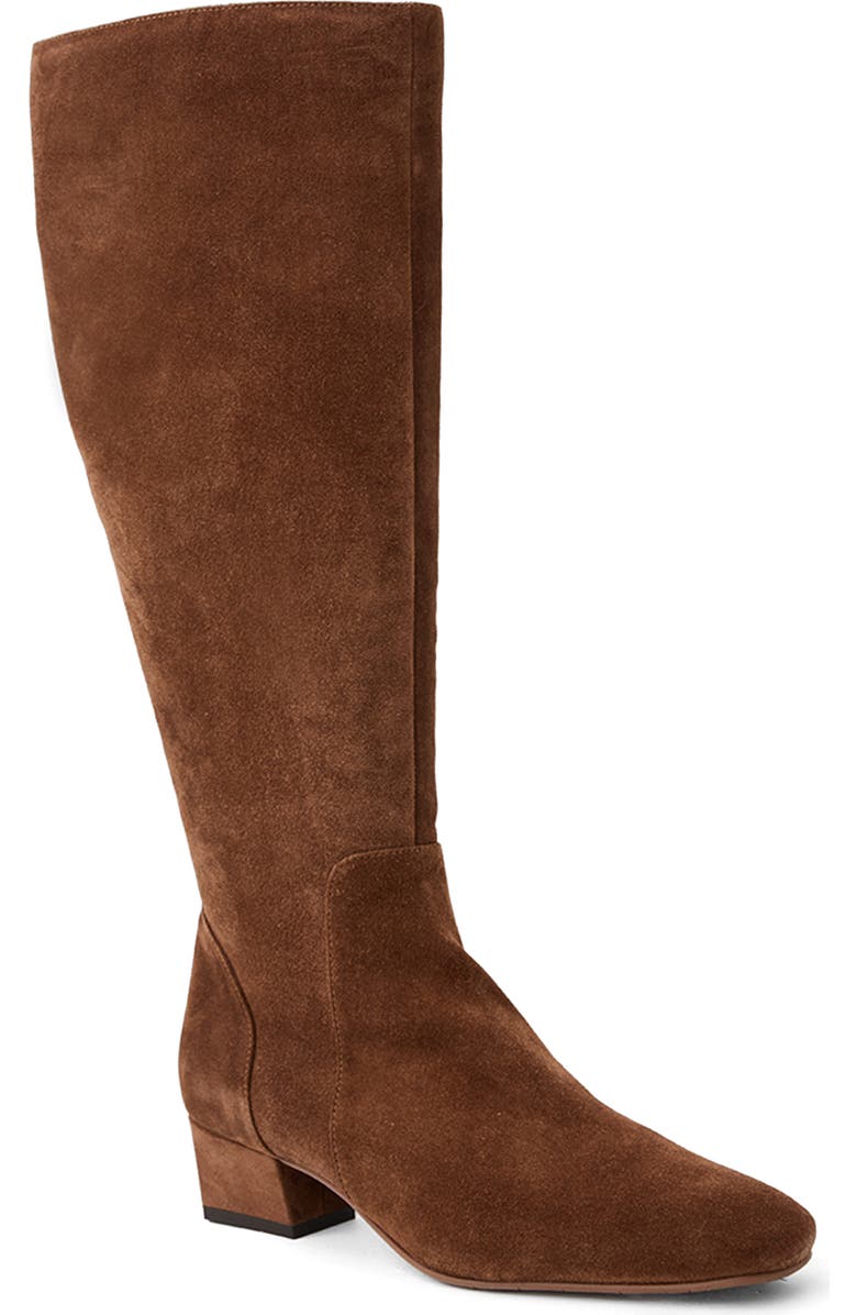 Aquatalia Serafina Weatherproof Knee High Boot, Main, color, Brandy Suede