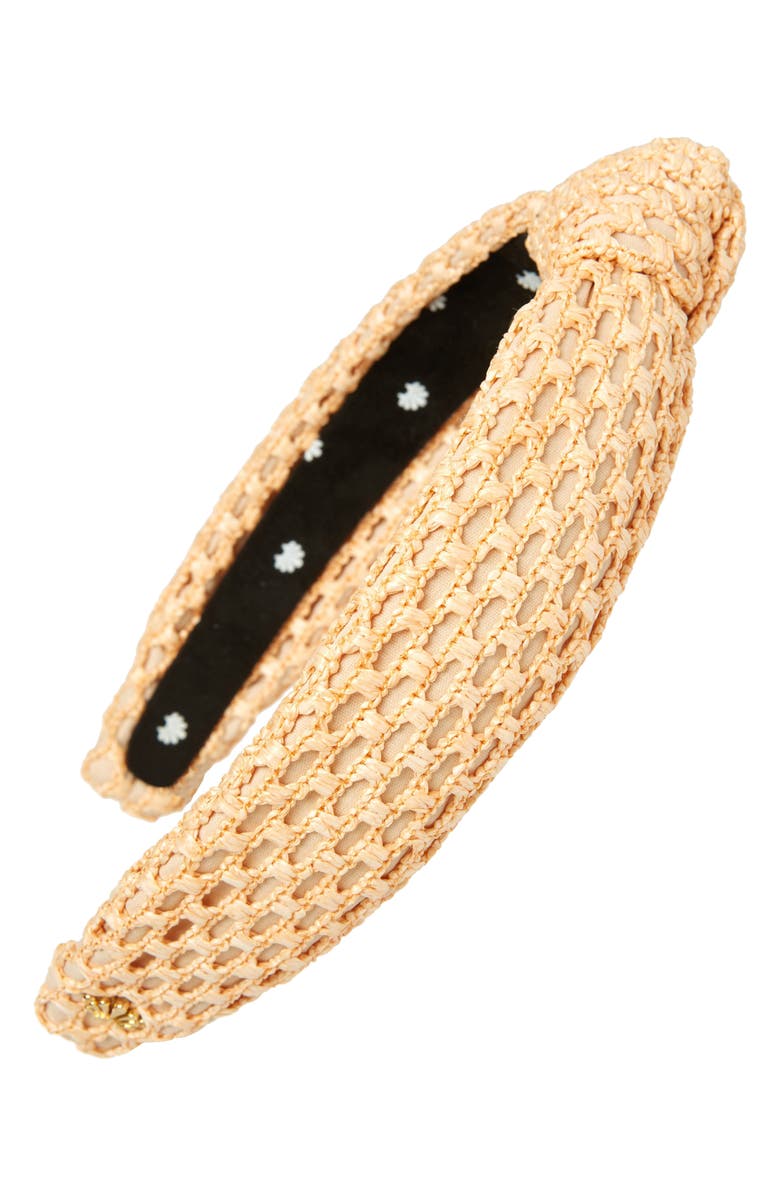 Lele Sadoughi Knotted Raffia Slim Headband, Main, color, 