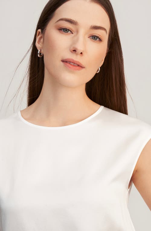 LILYSILK LILYSILK BASIC CAP SLEEVES SILK TEE 