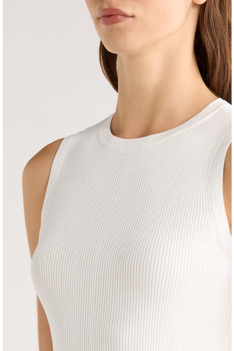 Sleeveless Peplum Rib Top, Alternate, color, ANTIQUE WHITE
