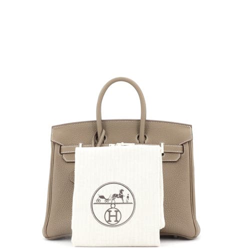 Pre-owned Hermes Hermes Birkin Handbag Grey Togo With Palladium Hardware 25 In Brown