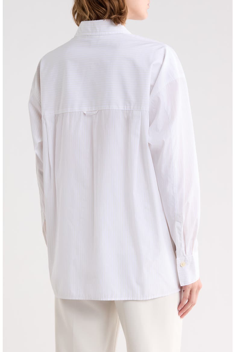 Striped Cotton Button Down Shirt, Alternate, color, OPTIC WHITE/ BUTTER