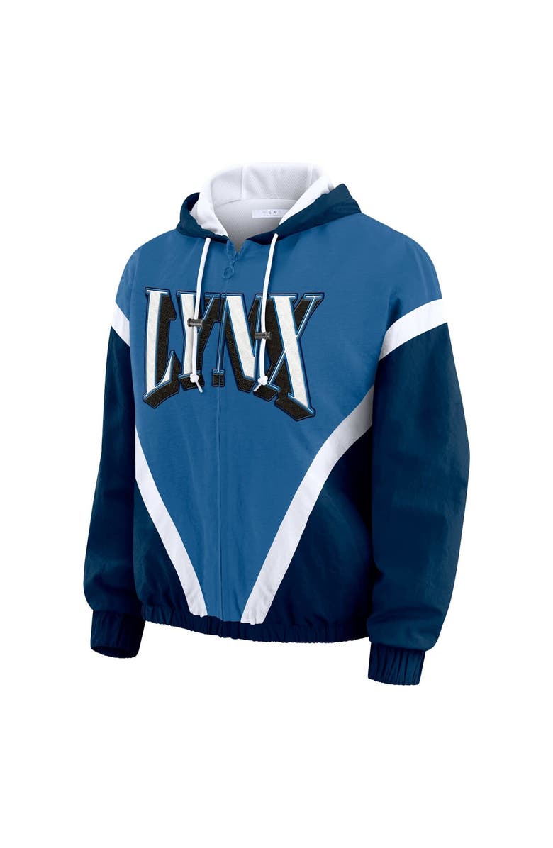 WEAR by Erin Andrews Women's WEAR by Erin Andrews Navy/Blue Minnesota Lynx Colorblock Full-Zip Hoodie Windbreaker Jacket, Alternate, color, 