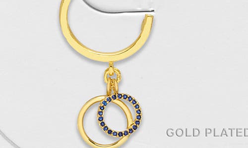 Estella Bartlett Cubic Zirconia Double Circle Drop Hoop Earrings
