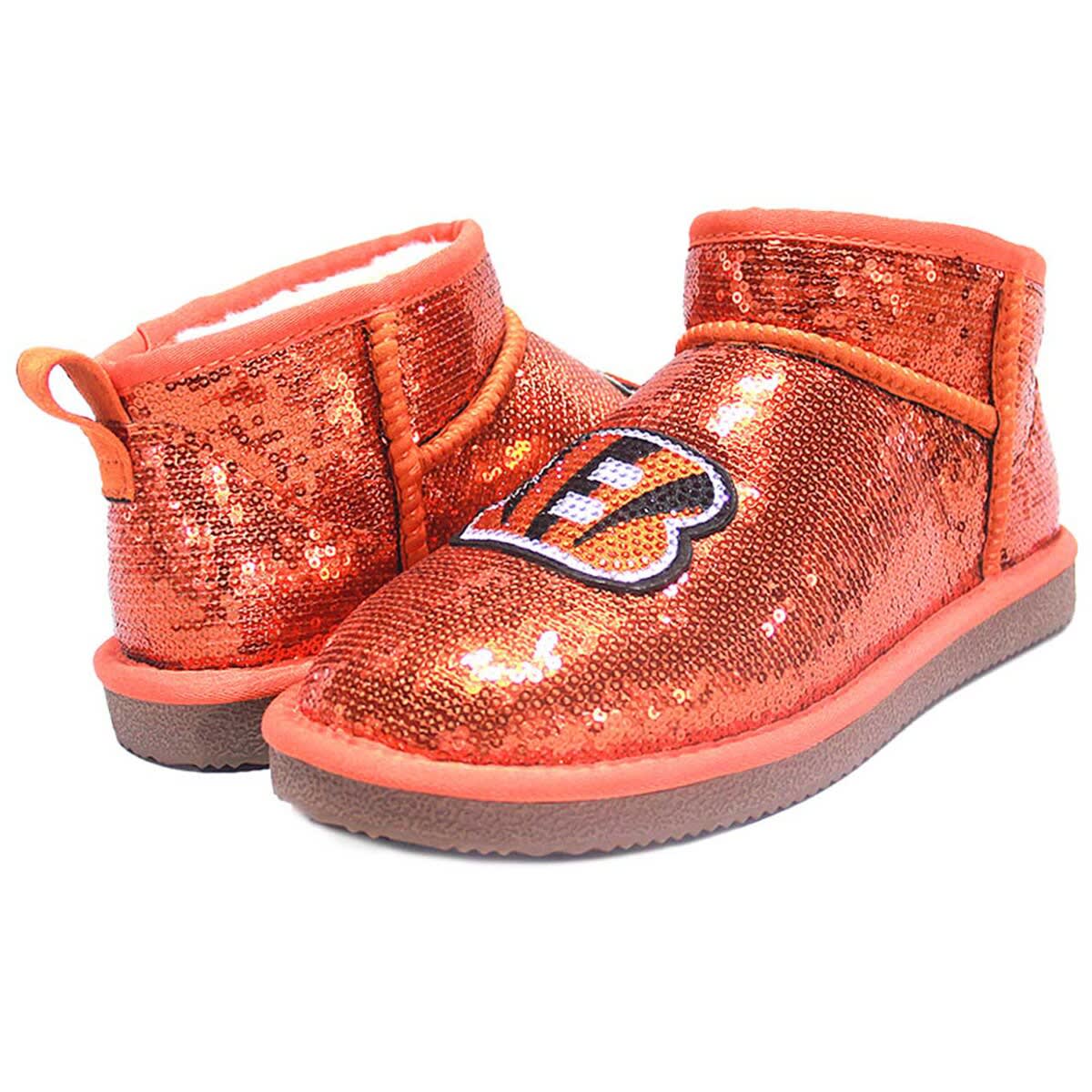 CUCE Women's Cuce  Orange Cincinnati Bengals Sequin Ankle Boots, Alternate, color, 