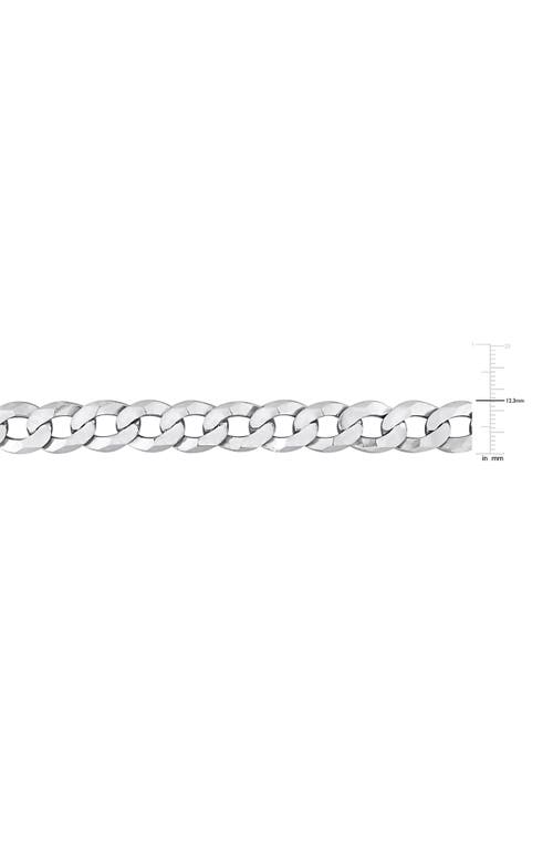 Delmar Flat Curb Chain Necklace & Bracelet Set In White