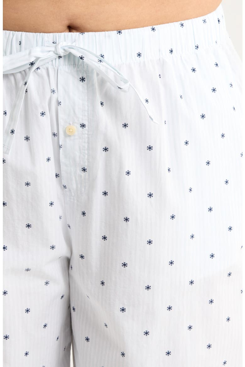 Classic Cotton Pajamas, Alternate, color, BLUE- NAVY SNOWFLAKE STRIPE