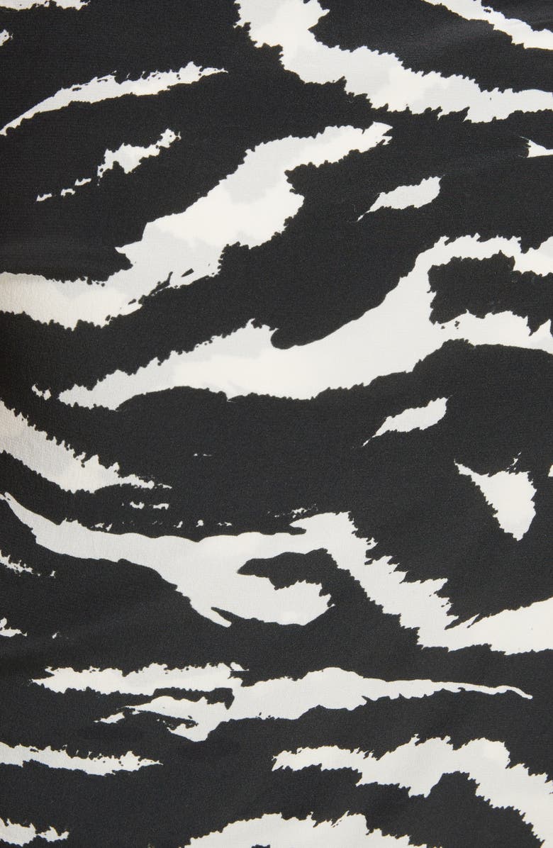 Isabel Marant Zebra Print Puff Sleeve Stretch Silk Minidress, Alternate, color, 