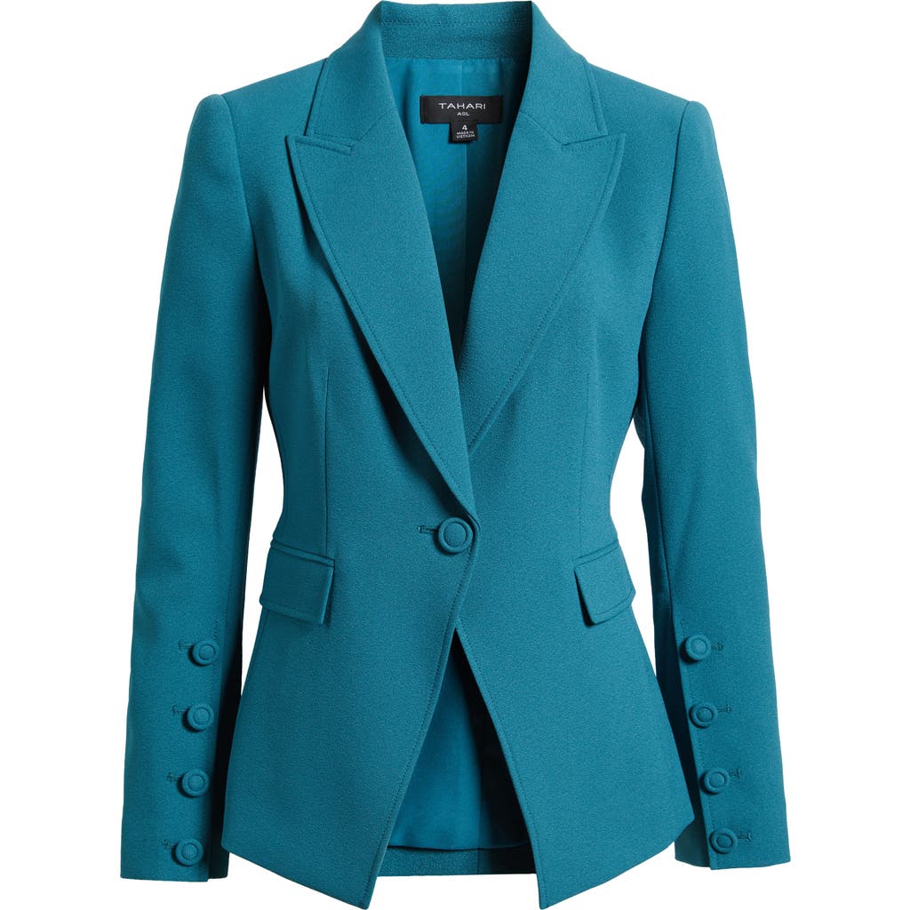Tahari Asl One Button Blazer In Eucalyptus