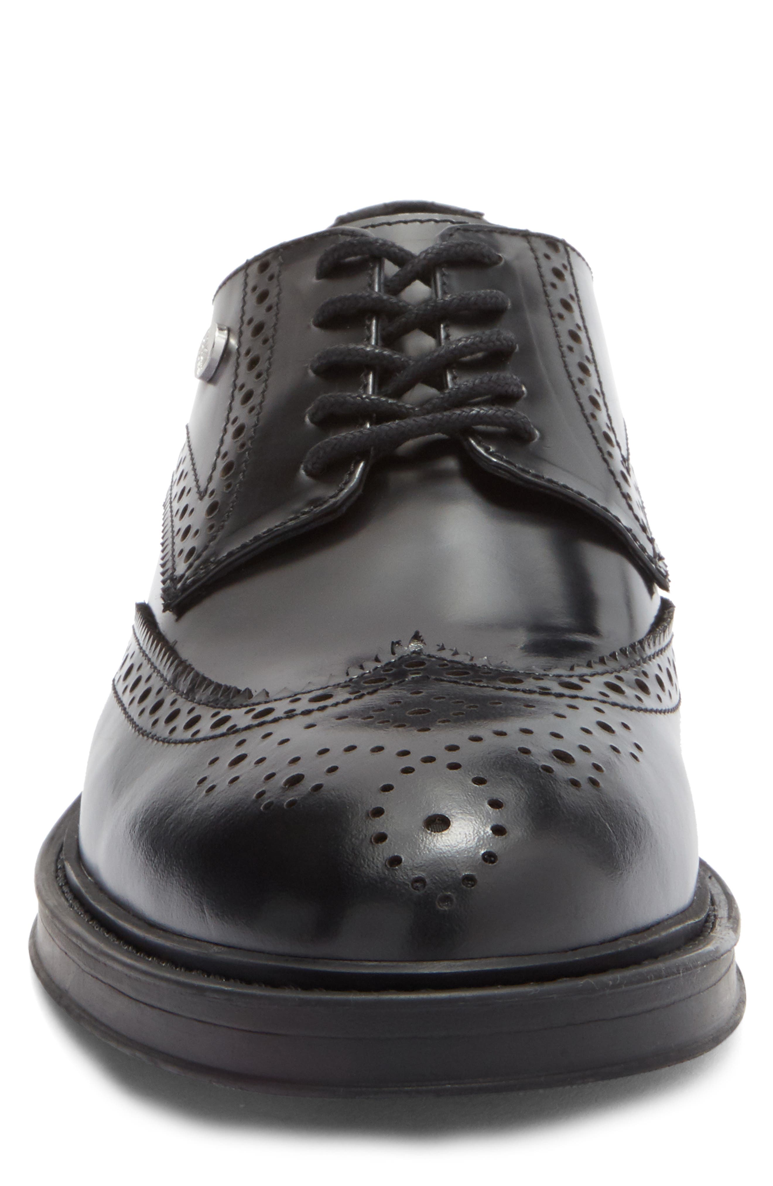 Roberto Cavalli Crip Wingtip Derby, Alternate, color, Black