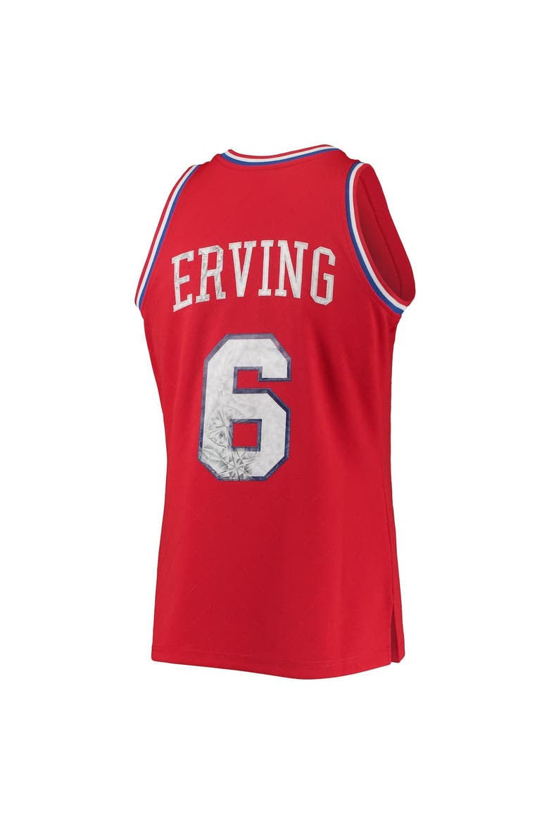Men's Mitchell & Ness Julius Erving Red Philadelphia 76ers 1982/83 Hardwood Classics NBA 75th Anniversary Diamond Swingman Jersey, Alternate, color, Red