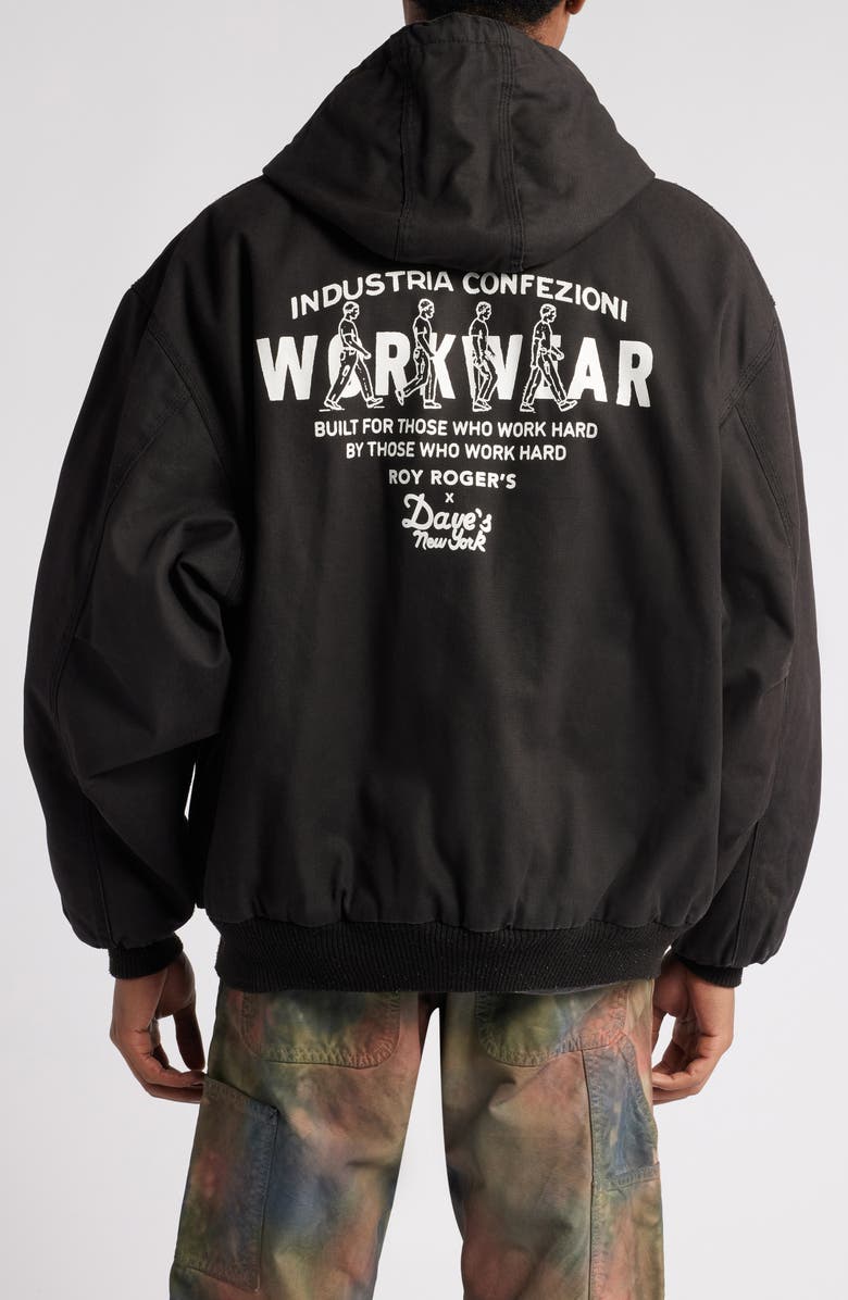 Roy Rogers x Dave
s New York Hooded Logo Graphic Zip Jacket, Alternate, color, 